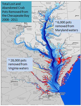 Map of marine debris sites